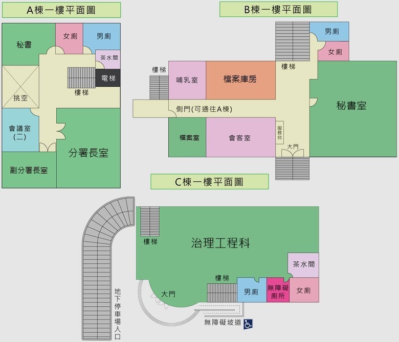 A棟二樓及B棟二樓及C棟二樓平面圖